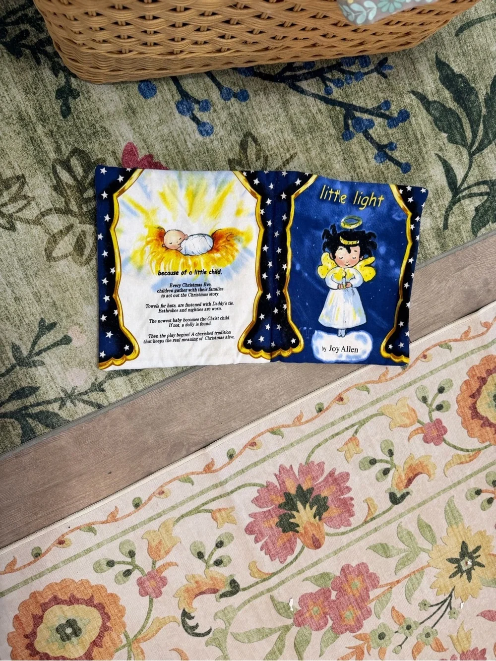 Little Light Soft Baby Board Book Fabric Panel - Blue & Yellow